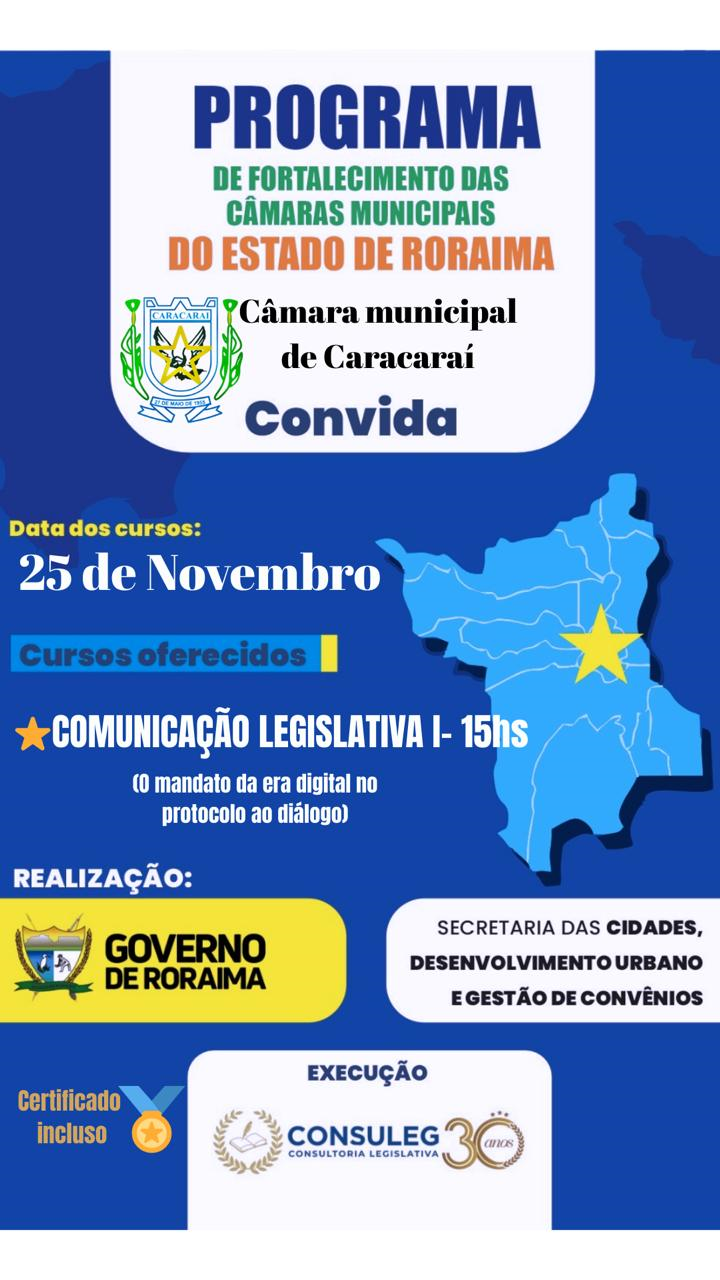 Convite - Programa de Fortalecimento das Câmaras Municipais do Estado de Roraima
